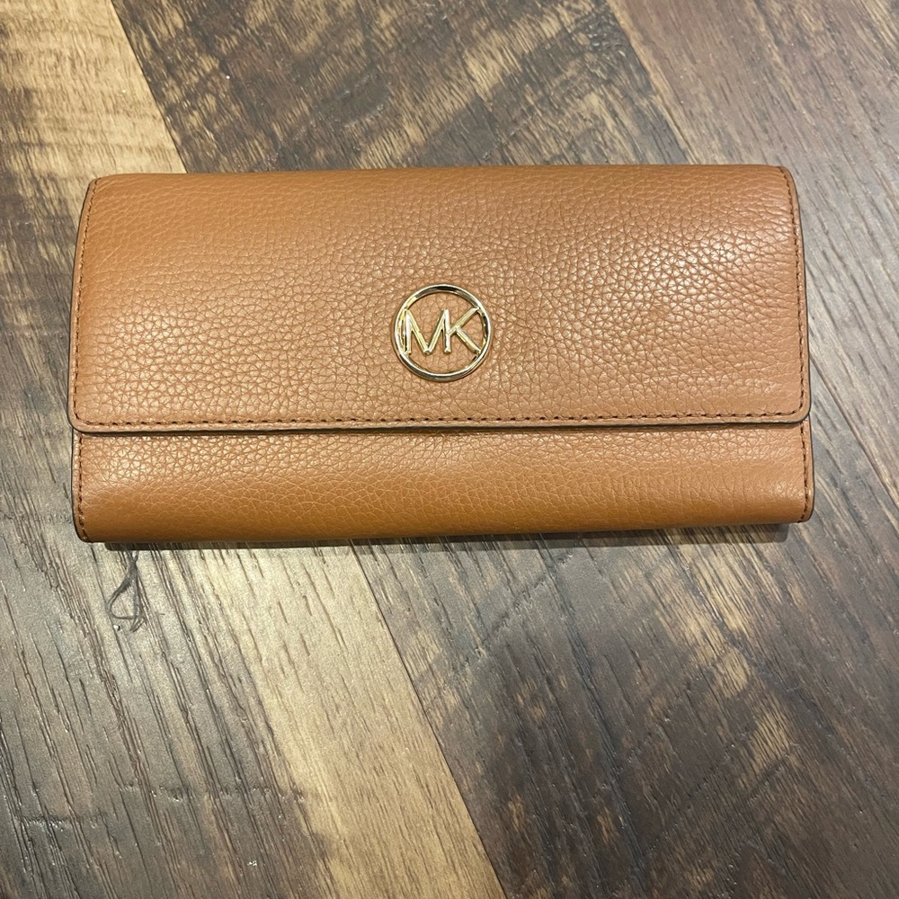 Michael Kors Brown Leather Clutch